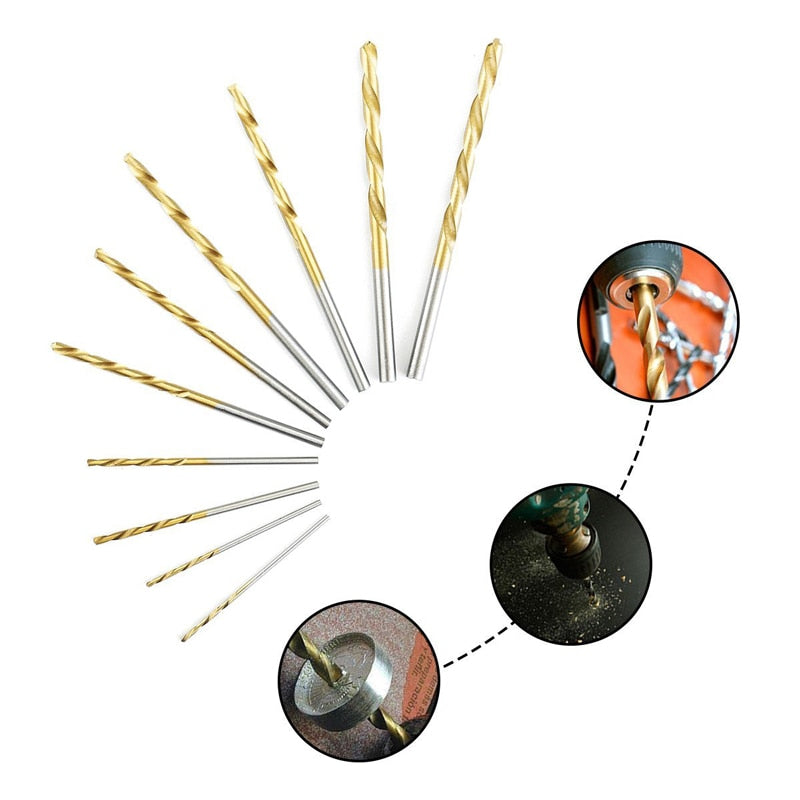 50Pcs Titanium Coated HSS Drill Bit Set - Premium Quality