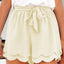 Tied Layered Scalloped Hem Shorts - Korvel
