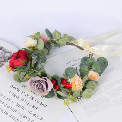Forest Women's Wreath Fabric Flower Vine Hair Accessories Outdoor Scenic Area Dance Independence Day Wreath Headwear - Korvel