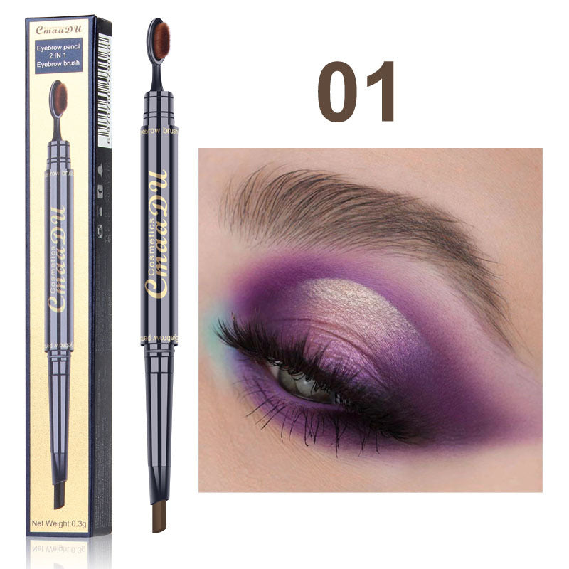 CmaaDu Toothbrush head eyebrow pencil pigment multi functional waterproof double ended eyebrow - Korvel