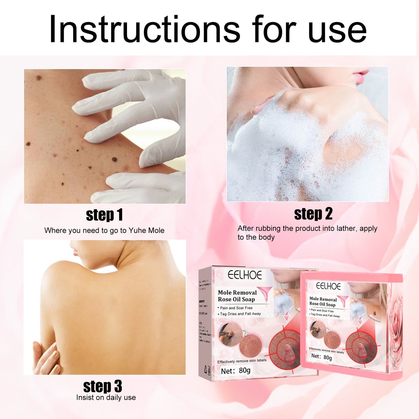 Verruca Rose Essential Oil Soap Body Cleaning Nevus Verruca Face And Neck Silk Verruca Essence Soap - Korvel