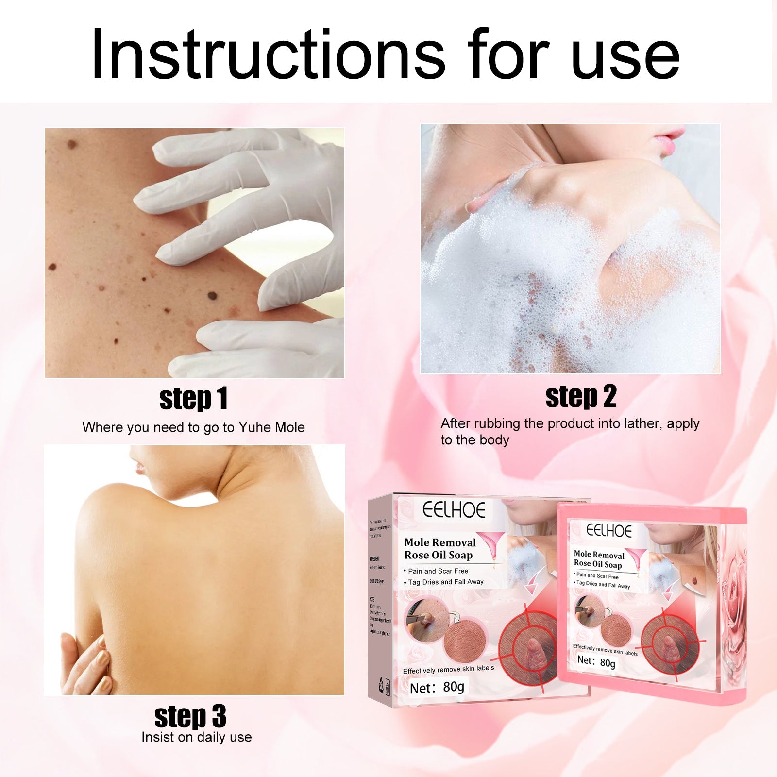 Verruca Rose Essential Oil Soap Body Cleaning Nevus Verruca Face And Neck Silk Verruca Essence Soap - Korvel