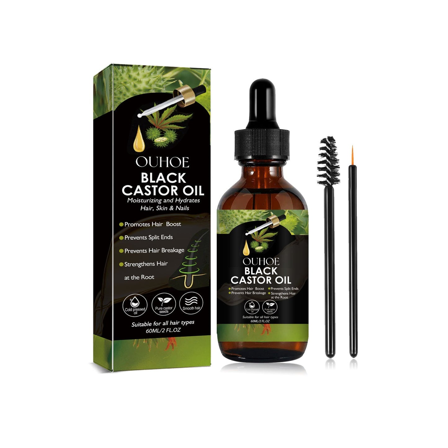 Premium Castor Oil Hair Care Essential for Moisturizing & Smoothing