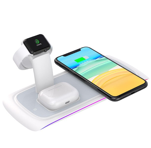Three in one wireless charger suitable for Apple Watch, headphones, mobile phones, 15W wireless fast charging - Korvel