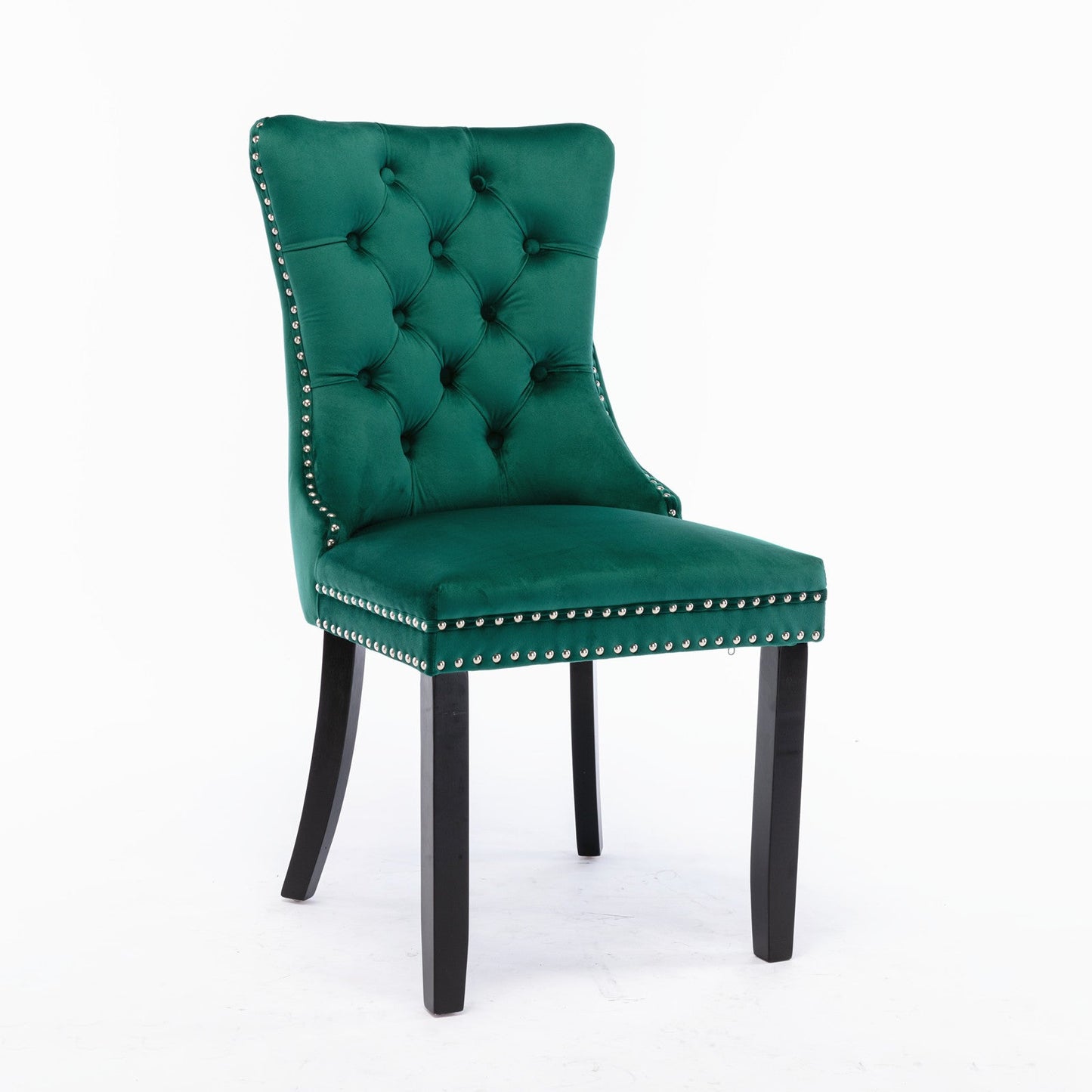 Ensemble de chaises de salle à manger en velours tufté premium - Vert
