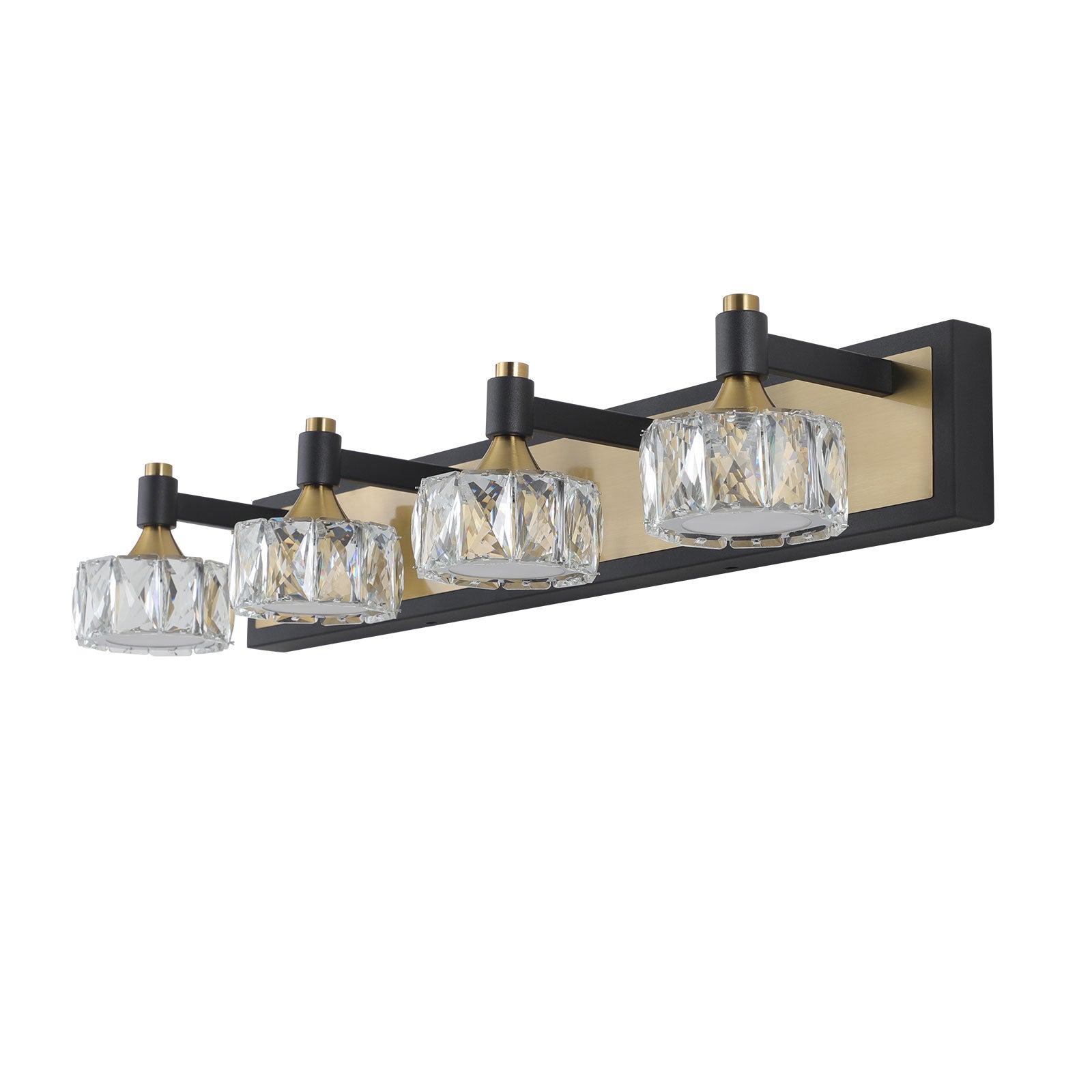 LED 4-Light Modern Crystal Bathroom Vanity Light Over Mirror Bath Wall Lighting  Fixtures - Korvel