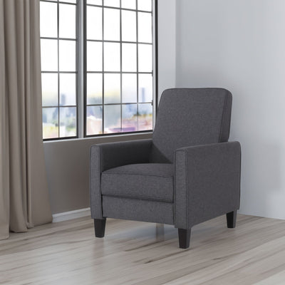 Smoke Fabric Push Back Chair for Elegant Home Décor - Korvel