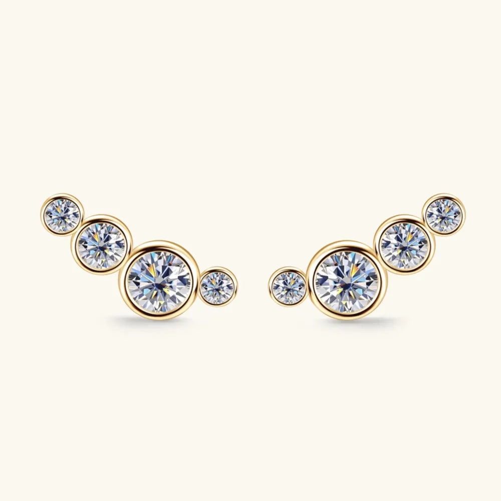 Pendientes de Stud de Plata Esterlina 925 con Moissanita Elegante