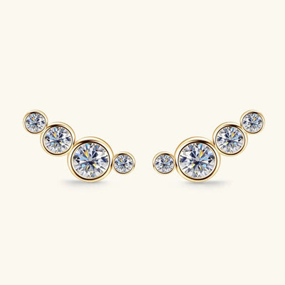 Boucles d'oreilles en argent sterling 925 Moissanite élégantes