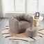 Soft Bean Bag Chair with High Resilient Foam(Chips)for living room and bedroom,Comfortable Square Lazy Sofa with Footstool - Korvel