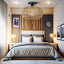 Rattan Light Fixtures Ceiling Mount,Boho Ceiling Light Fixture with Dimmable LED Bulb Mini Hand Woven Rattan - Korvel