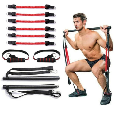 Premium Resistance Band Pilates Stick for Home Workouts