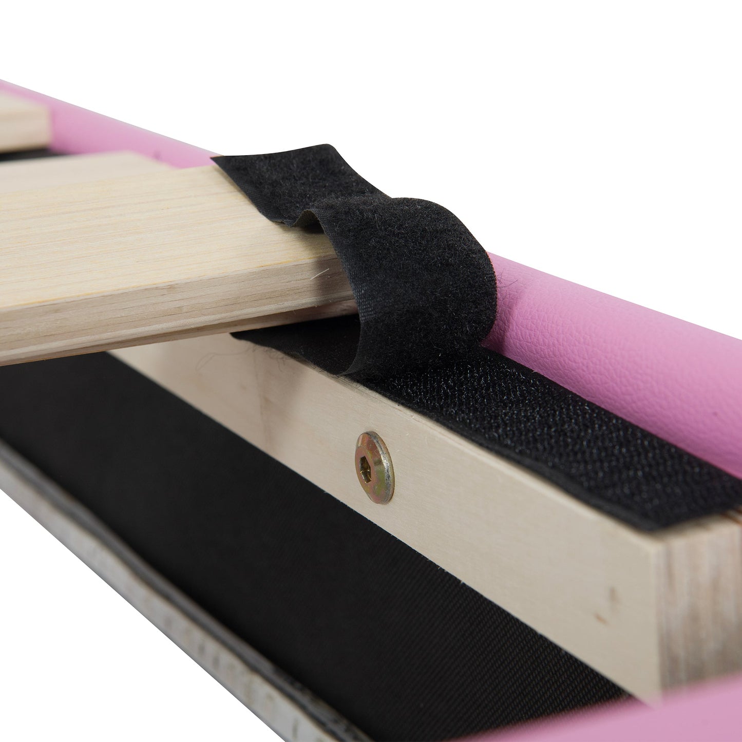 Twin Size Upholstered Bed Frame with LED Lights - Pink & White