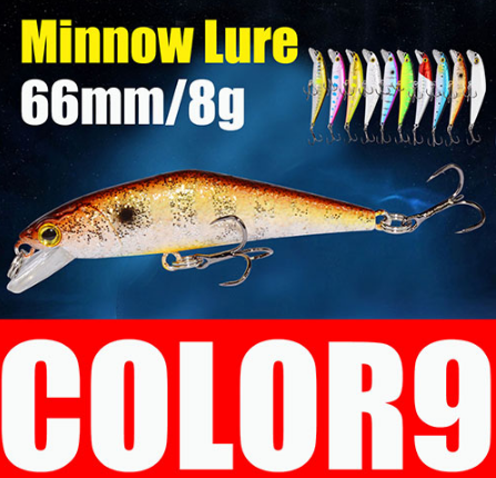 AFISHLURE Bass Wobblers Trout Fishing Lure  66mm/8g Minnow  Hard Baits Iscas Artificial Pesca Leurre - Korvel