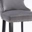 Conjunto de Taburetes de Barrotes de Terciopelo Contemporáneo - Gris