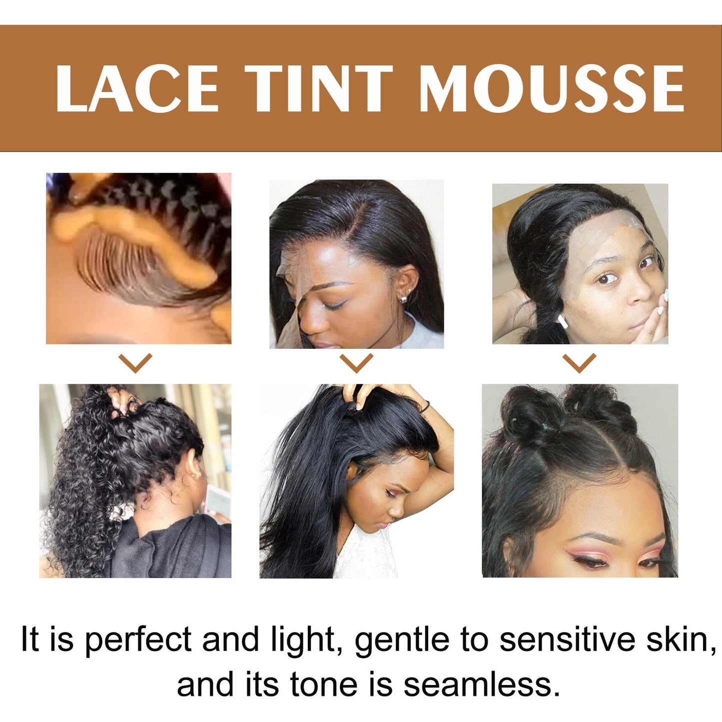 Lace Tint Mousse, No Damage Hair Easy To Color Wig Color Disposable Hair Conditioner - Korvel