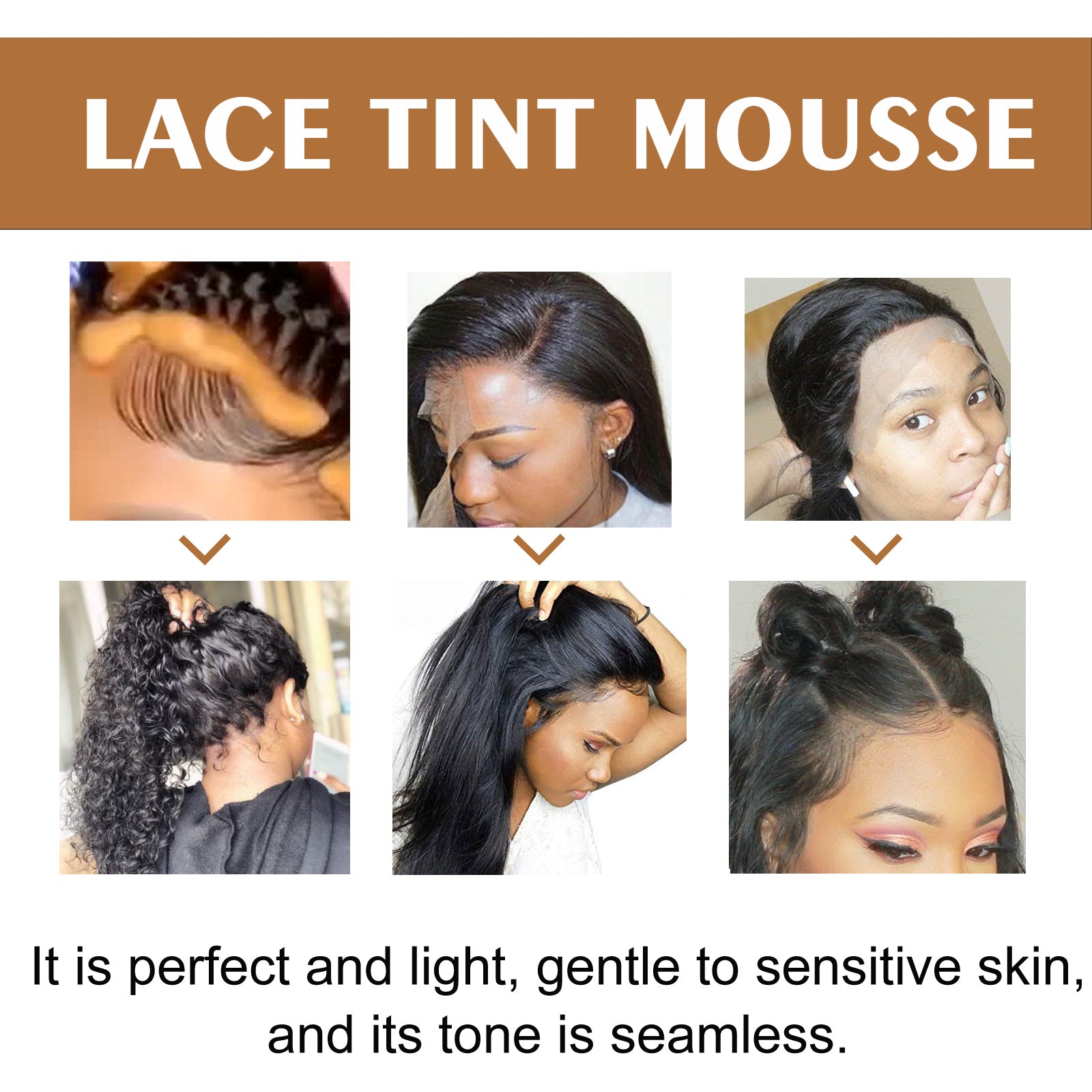 Lace Tint Mousse, No Damage Hair Easy To Color Wig Color Disposable Hair Conditioner - Korvel