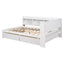 Elegant Full Bed with L-shaped Bookcases and Drawers in White