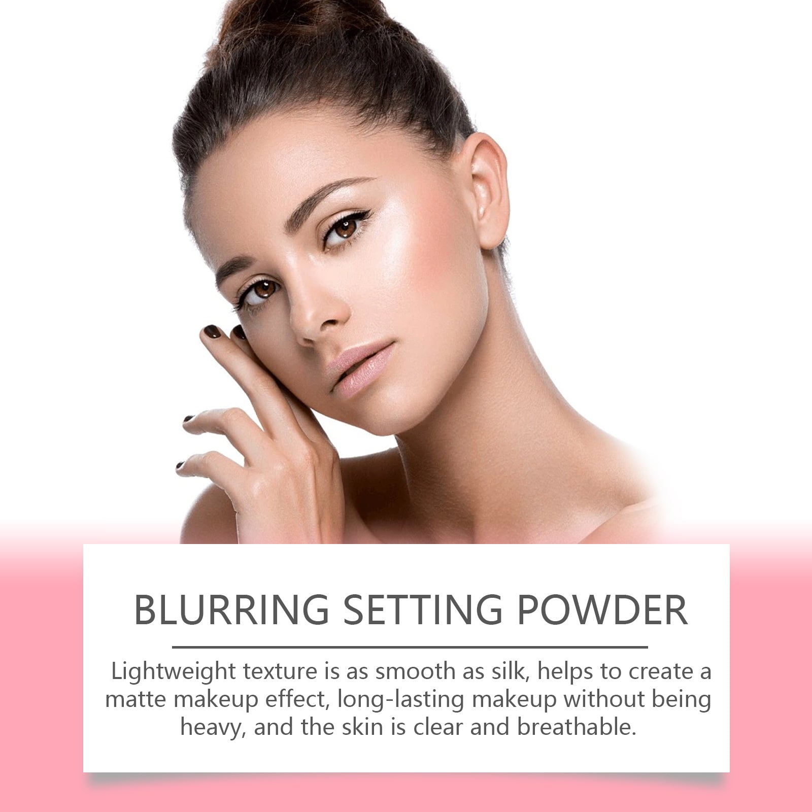 Setting powder with brush， Natural Makeup Light, Delicate Breathable Fit Dry And Wet Dual Use Powder Lasting Makeup - Korvel