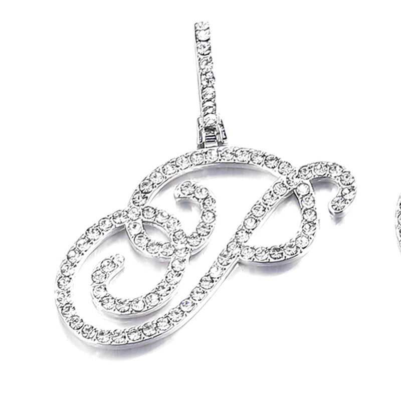 Hip Hop Grass Letter Pendant with Cuban Chain