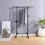 Heavy-Duty Rolling Clothes Hanger with Wheels - Black