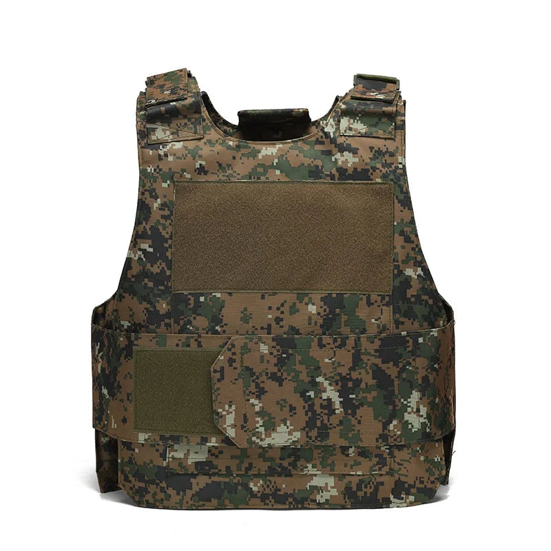 Tactical Army Vest Multi functional Armor Plate Tactical Carrier Vest CP Camo 800D - Korvel