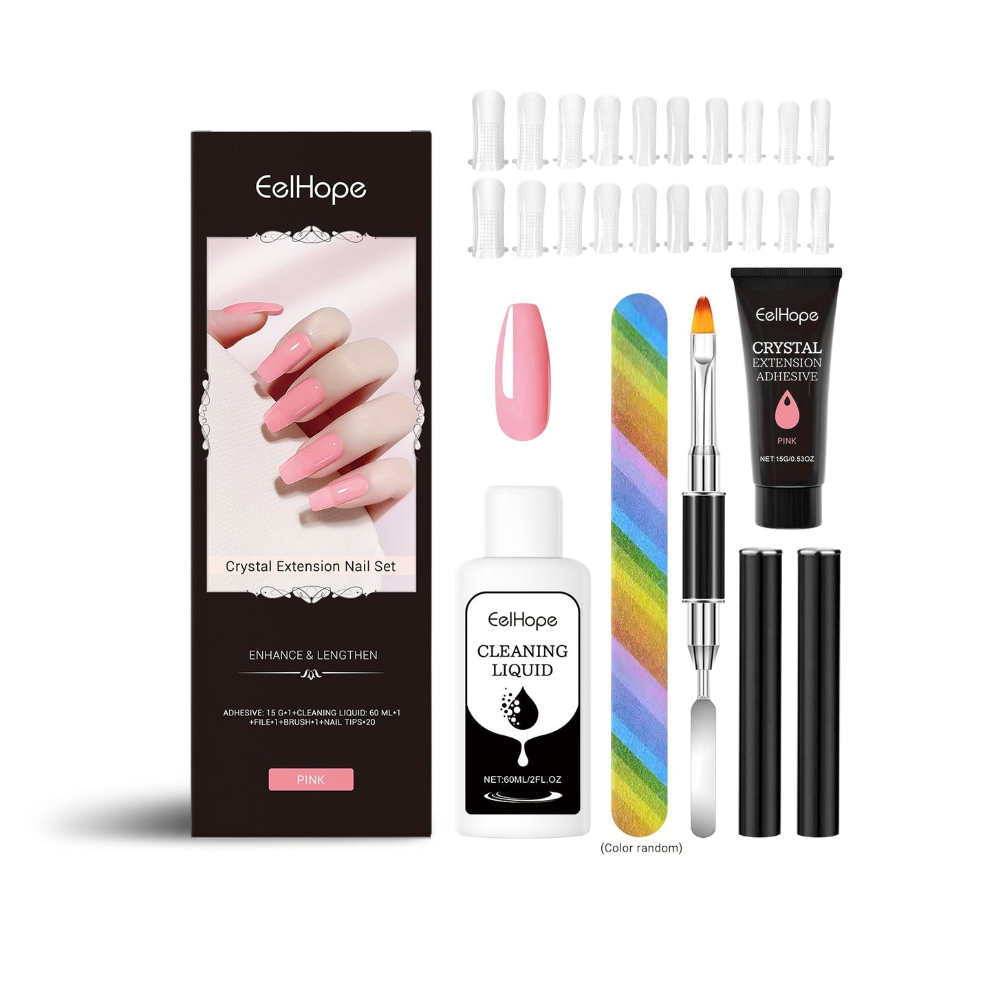 Crystal Extension Nail Set Nail Glue Simple Style Natural Three-Dimensional Modeling Nail Tool Set - Korvel
