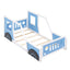 Twin Size Classic Car-Shaped Platform Bed with Wheels - Blue
