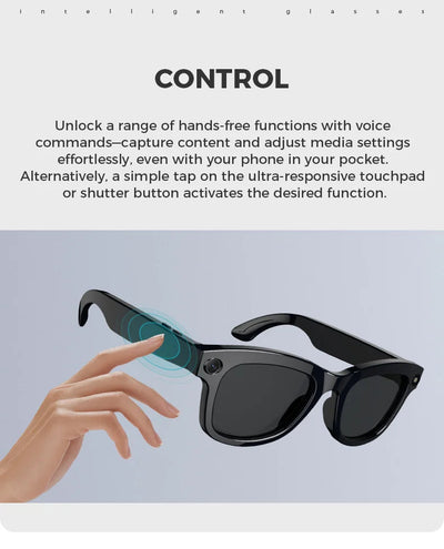Bluetooth AI shooting glasses Bluetooth call voice assistant real-time translation 5-megapixel shooting stabilization - Korvel