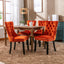 Premium Velvet Upholstered Dining Chair Set - Orange