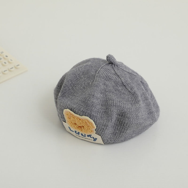 Gorro Beret de Oso Lindos para Bebés - Estilo Coreano de Pana