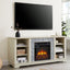 Meuble TV avec foyer électrique en pierre Mantel et rangement ouvert