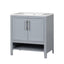 30" Bathroom Vanity with Sink, Multi-functional Bathroom Cabinet with Doors and Drawers, Solid Frame and MDF Board, Grey - Korvel