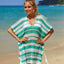 Tassel Openwork Striped V-Neck Cover Up - Korvel