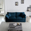 Modern Fabric Loveseat Sofa Couch for Living Room, Upholstered Large Size Deep Seat 2-Seat Sofa with 4 Pillows ,Blue Chenille - Korvel