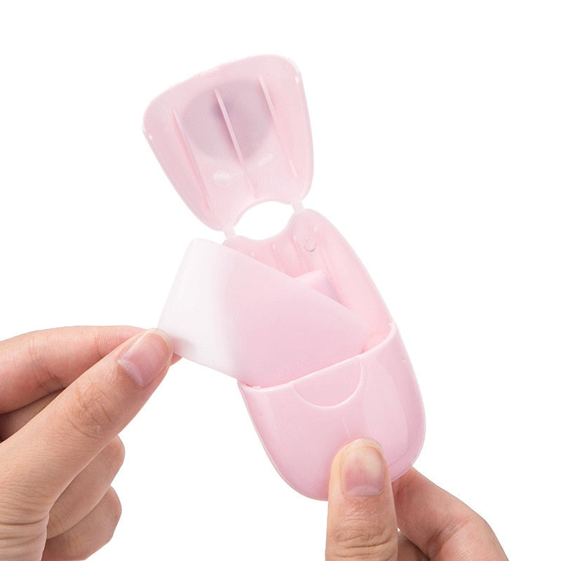 150pcs Disposable Boxed Paper Soap Travel Portable Hand Washing Box Scented Slice Sheets Mini Soap Paper Travel Makeup - Korvel