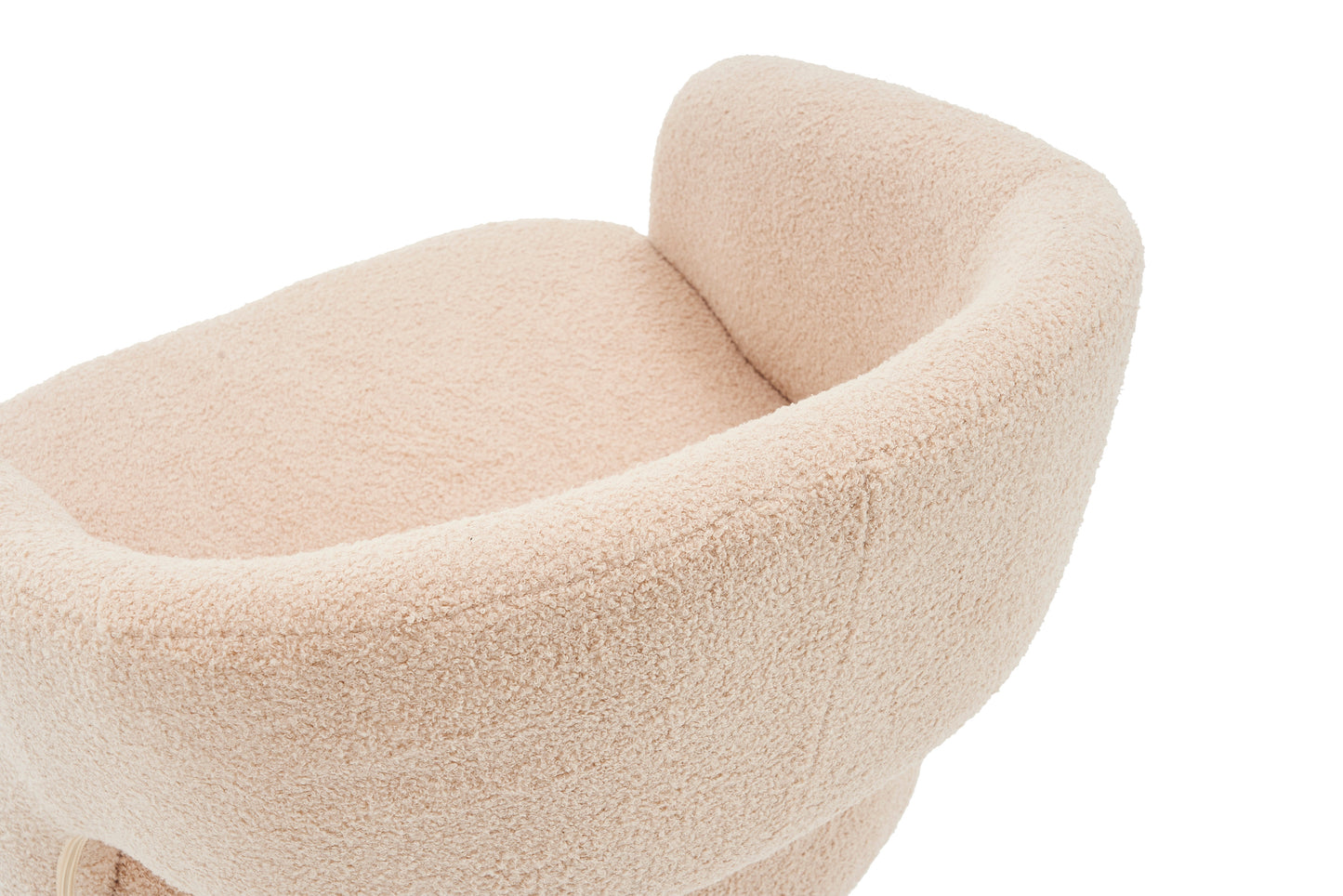 Fauteuil pivotant en tissu teddy nude