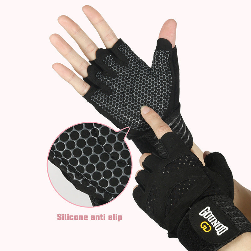 Gants de fitness mi-doigts respirants premium