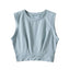 Short crop top with exposed navel and sleeveless loose fitting vest women's high waisted sports fitness yoga base shirt - Korvel