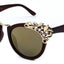 Fashion Luxury Rhinestone Cat Eye Sunglasses Women Brand Designer Mirror Lens Eyewear Men Sun Glasses Shades UV400 Oculos - Korvel