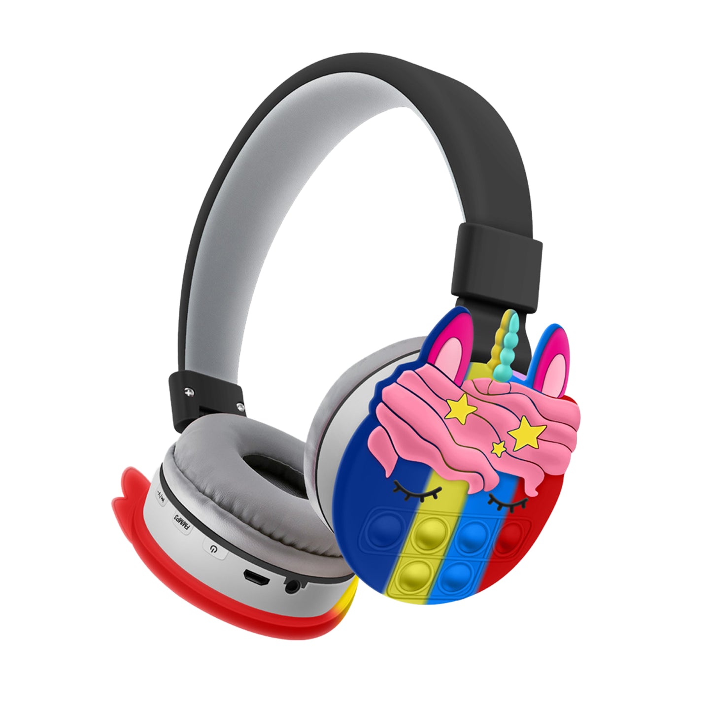 New Net Celebrity Head-Mounted Unicorn Cartoon Decompression Earmuffs Rainbow Bluetooth Stereo Headset Long Battery Life - Korvel