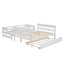 Wood Twin over Full Bunk Bed with Twin Size Trundle  White - Korvel