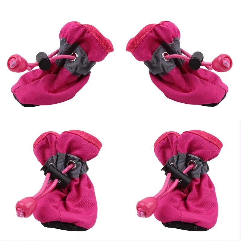 New 4pcs Pet Dog Shoes Anti-slip Rain Snow Boot Thick Warm For  Small Cats Dogs Puppy Dog Socks Booties - Korvel