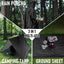 3 In 1 Outdoor Military Raincoat Hooded Sleeve Waterproof Rain Poncho Motorcycle Rain Cover Camping Hiking Travel Rainwear Tent - Korvel