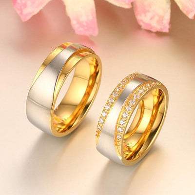 Bagues de mariage Vnox Premium pour couples - Cadeau de promesse élégant