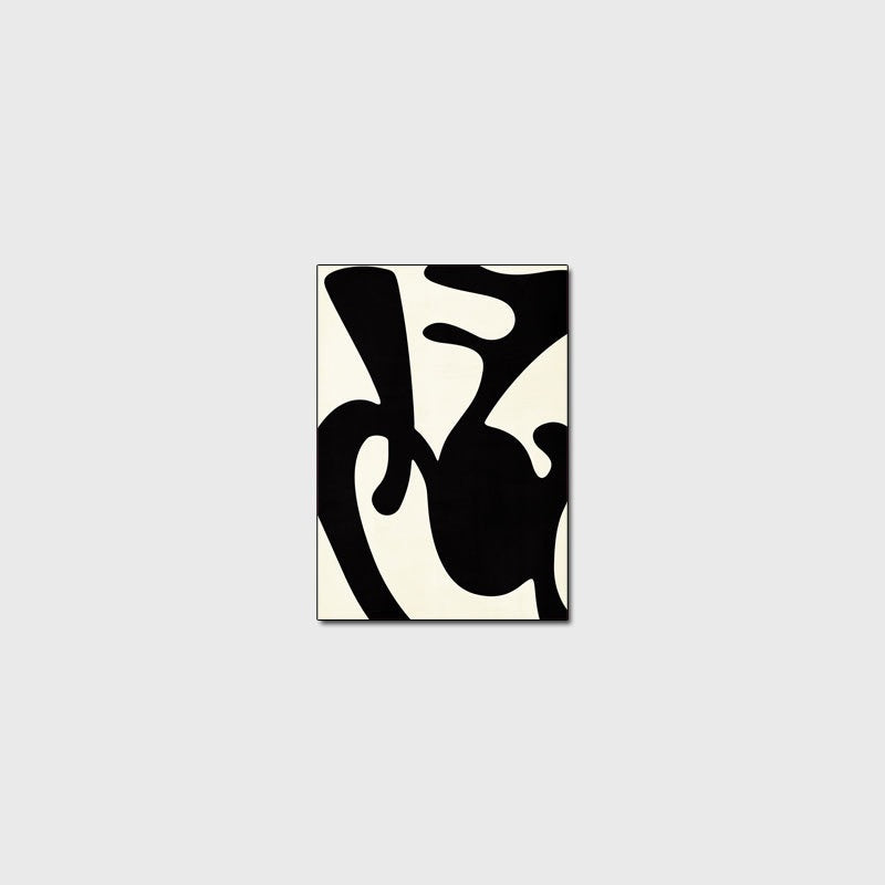 Simple modern versatile geometric monochrome black and white imitation cashmere living room floor mat - Korvel