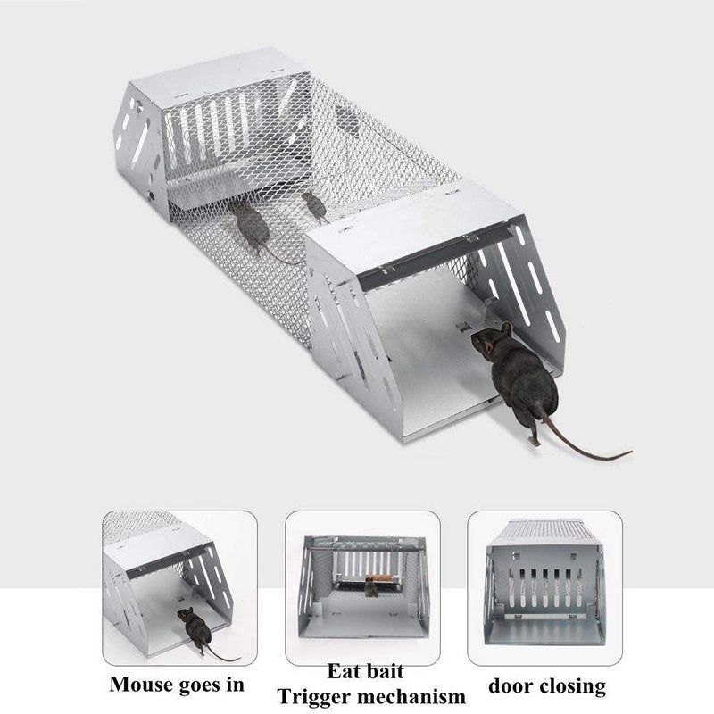 Humane Rat Trap, Chipmunk Rodent Trap That Work for Indoor and Outdoor Small Animal - Mouse Voles Hamsters Live Cage - Korvel
