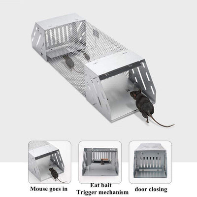 Humane Rat Trap, Chipmunk Rodent Trap That Work for Indoor and Outdoor Small Animal - Mouse Voles Hamsters Live Cage - Korvel