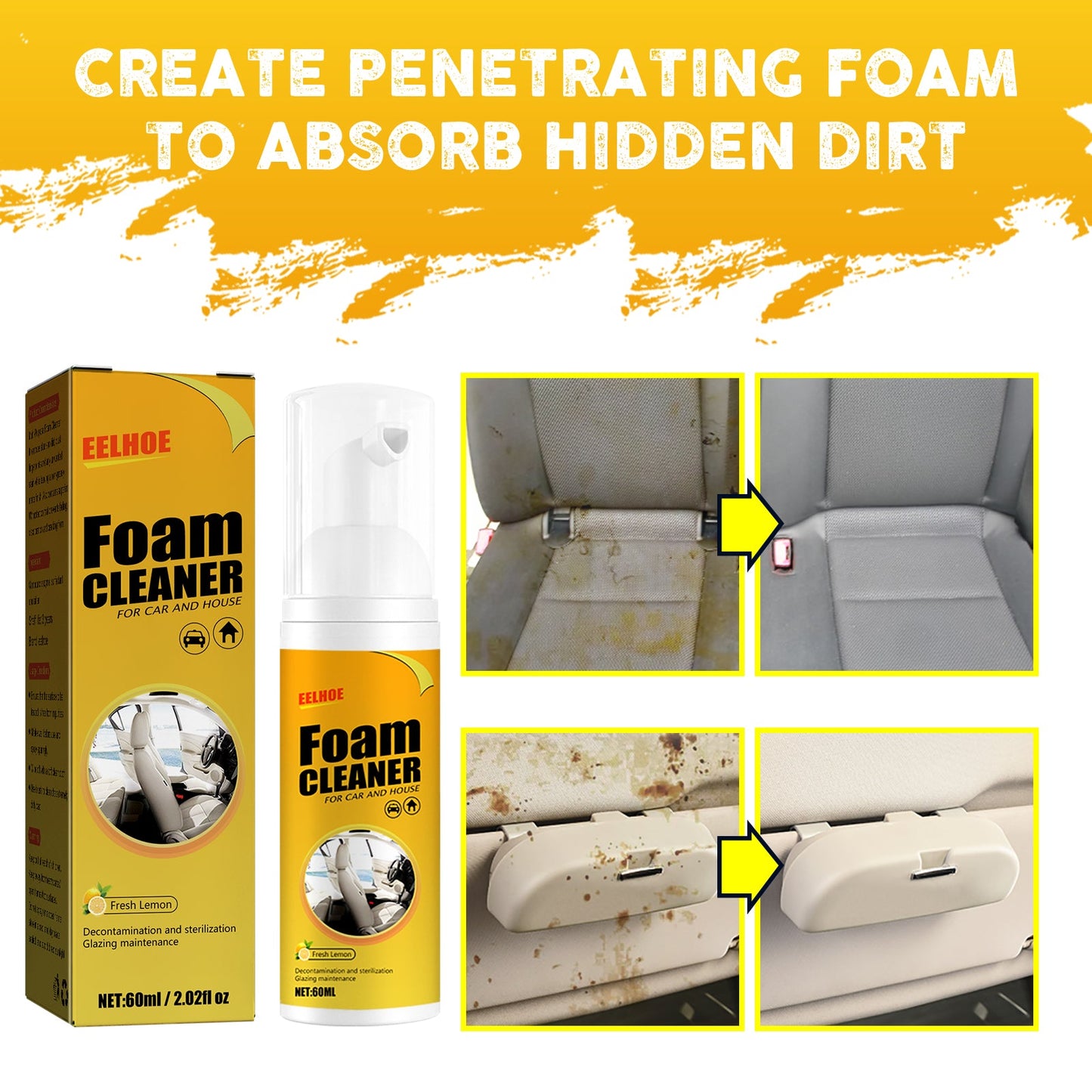 Premium Foam Upholstery Cleaner for Vehicle Interiors