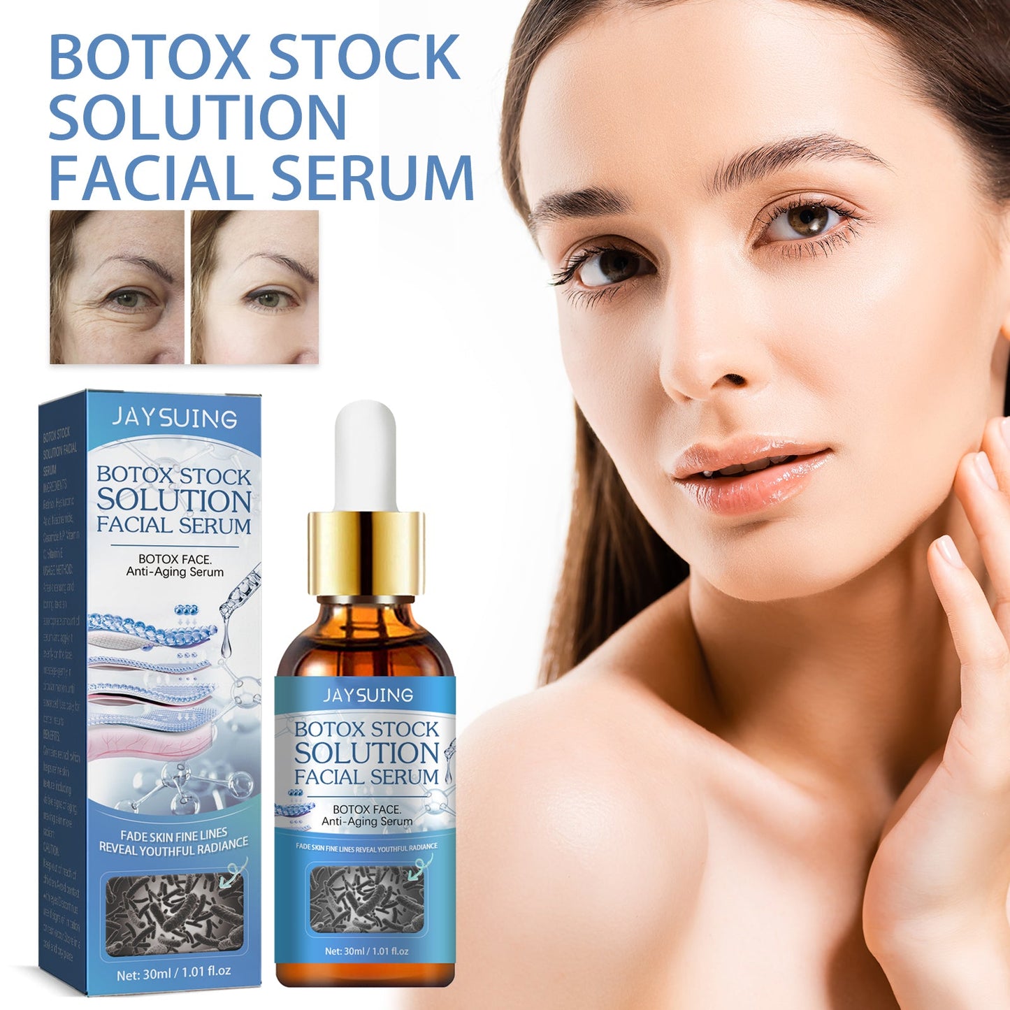 Botox Stock Solution Facial Serum, Firming Light Lines Moisturizing Anti-aging Essence - Korvel